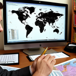 **

>A translator meticulously working at a computer, surrounded by books and documents, with a world map subtly visible in the background, symbolizing international recognition. Focus on the translator's determined expression and the blend of traditional (books) and modern (computer) tools. The scene should evoke a sense of professionalism and linguistic expertise. The color palette should be warm and inviting, suggesting trust and reliability.

**