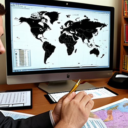 Home 18 **
>A translator meticulously working at a computer, surrounded by books and documents, with a world map subtly visible in the background, symbolizing international recognition. Focus on the translator's determined expression and the blend of traditional (books) and modern (computer) tools. The scene should evoke a sense of professionalism and linguistic expertise. The color palette should be warm and inviting, suggesting trust and reliability.
**