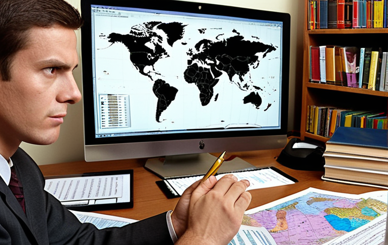 **
>A translator meticulously working at a computer, surrounded by books and documents, with a world map subtly visible in the background, symbolizing international recognition. Focus on the translator's determined expression and the blend of traditional (books) and modern (computer) tools. The scene should evoke a sense of professionalism and linguistic expertise. The color palette should be warm and inviting, suggesting trust and reliability.
**