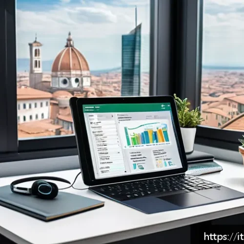 번역사 자격증 시험 관련 최신 정보 - A professional translator&rsquo;s modern workspace featuring a sleek laptop displaying CAT (Computer-Assis...
